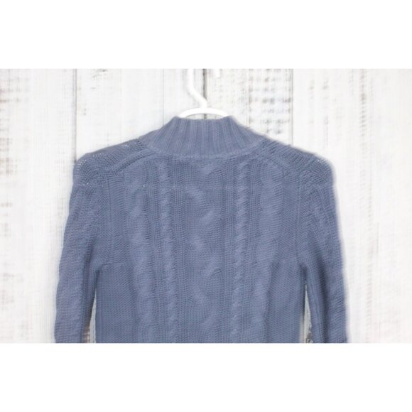 LL Bean Double L Cable Sweater Zip Cardigan Blue Size XS - Picture 8 of 10
